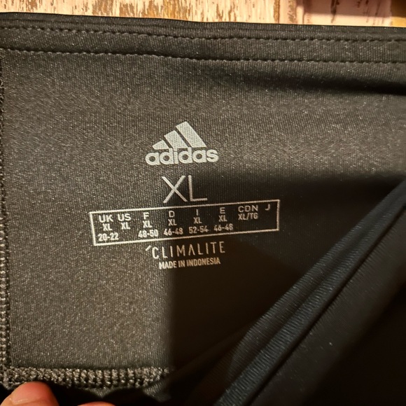 Adidas Women's Black Leggings with White Stripes - Picture 4 of 7